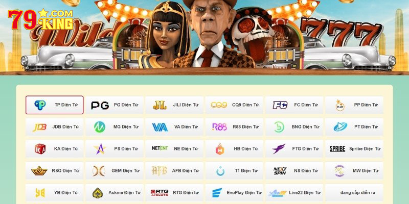 Danh sách các nhà cung ứng game slots cho 79King