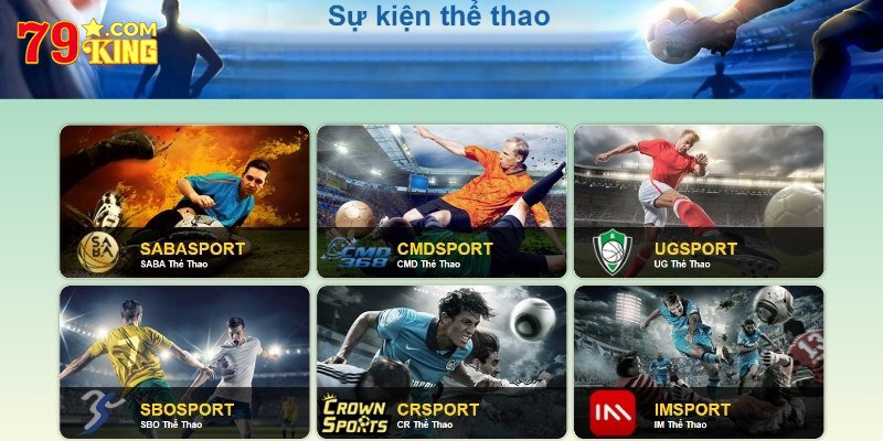 Thoải mái cá độ tại 6 sảnh thể thao 79King